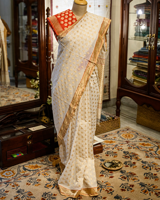 C Assam Handloom Silk Saree (Fabriqué sur commande)