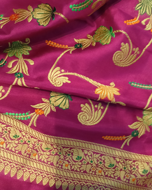 C Assam Handloom Silk Saree (Fabriqué sur commande)