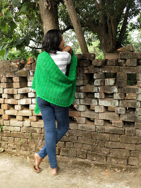 Hand Knitted Woollen Shawl