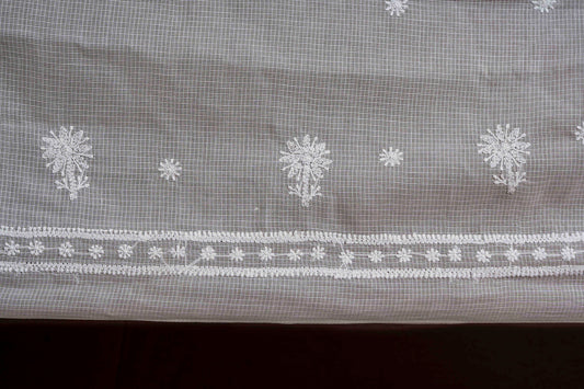 Kota Doria Chikankari Dupatta
