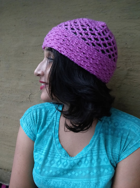 Hand Knitted Woollen Solid Cap