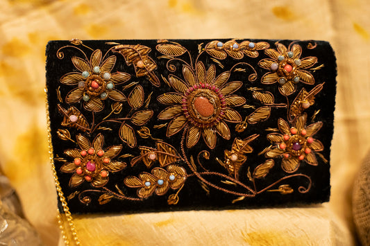 Resham Raat Zardozi Clutch