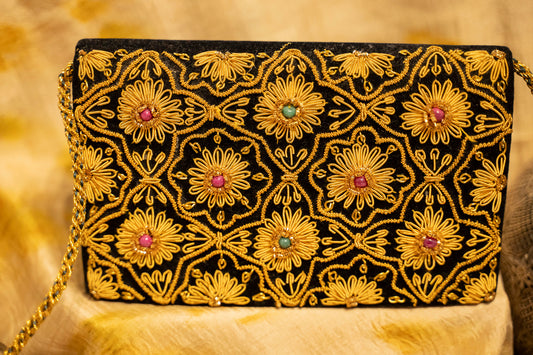 Phoolwari Zardozi Clutch