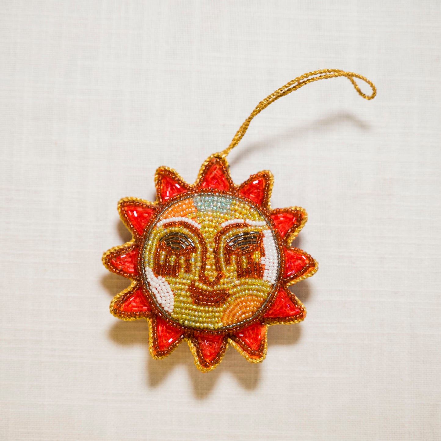 Étole en soie Eri moutarde tissée à la main | Rayé