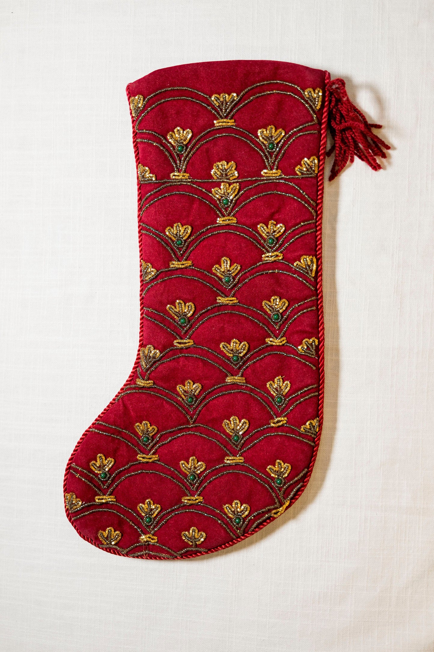 Étole en soie Eri moutarde tissée à la main | Rayé