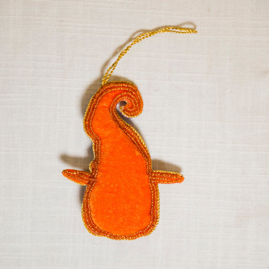 Étole en soie Eri moutarde tissée à la main | Rayé