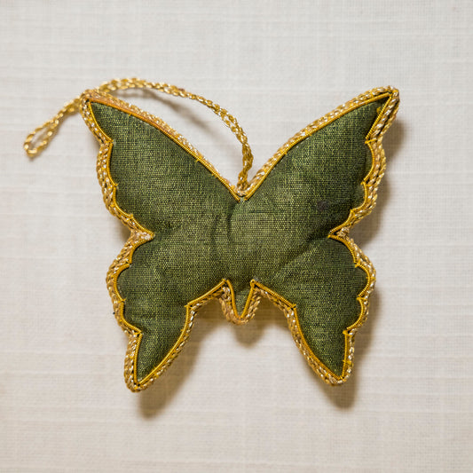 Étole en soie Eri moutarde tissée à la main | Rayé