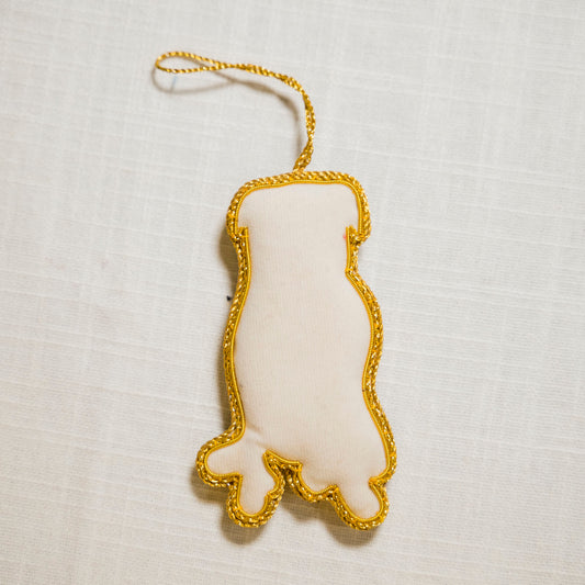 Étole en soie Eri moutarde tissée à la main | Rayé