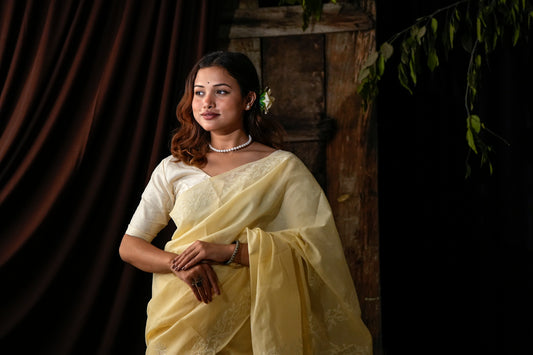 Zarina | Chikankari Pure Cotton Saree