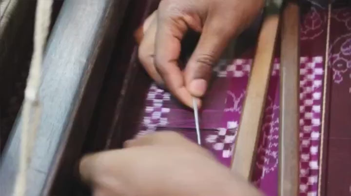 Load video: Double Ikat Silk Saree Weaving