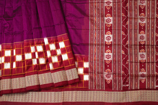 Saptapar Sambalpuri Sari en soie double ikat