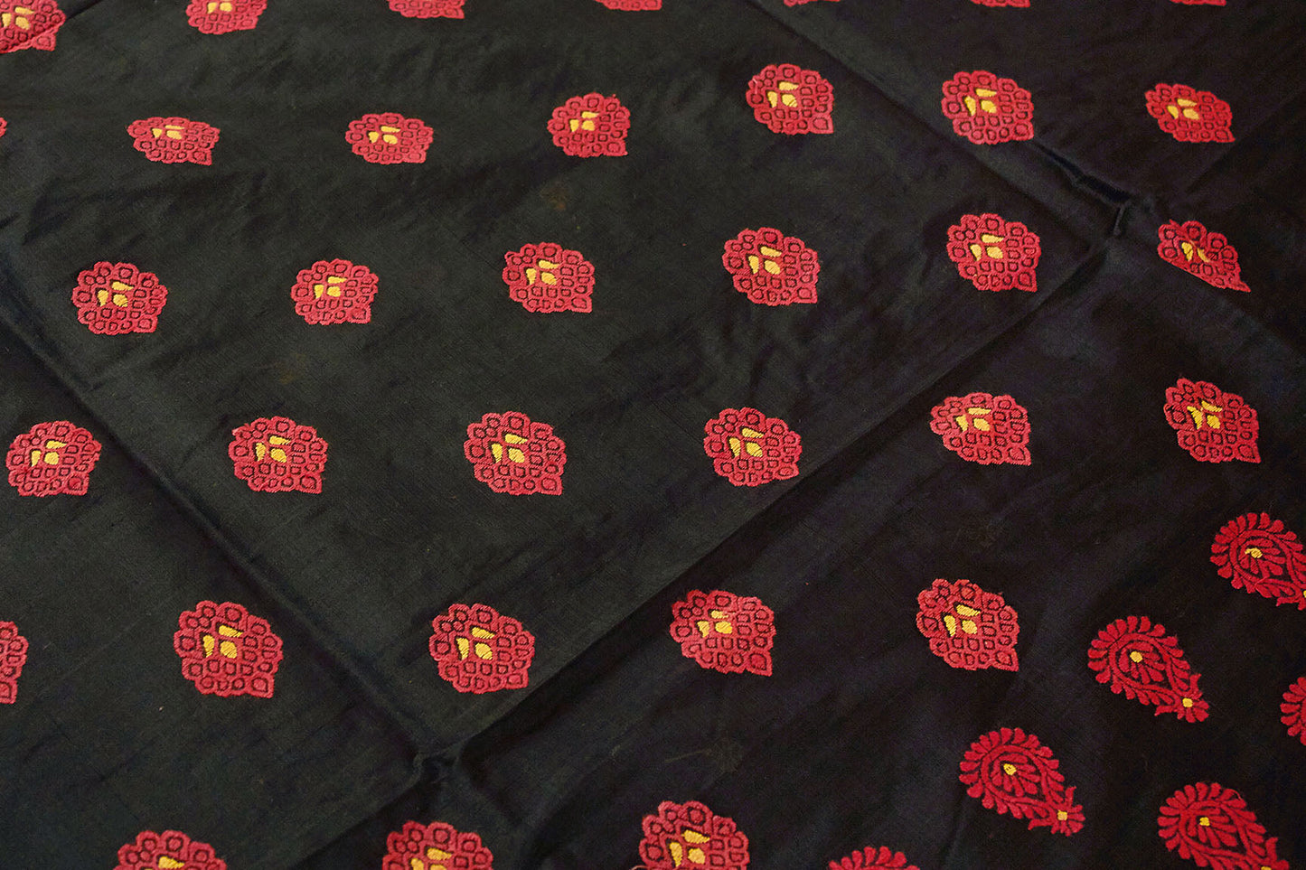 Black Natural Dyed Handloom Silk Sari (Made to order)