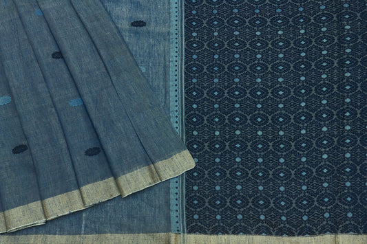 Sky Blue Assam Eri Handloom Silk Sari