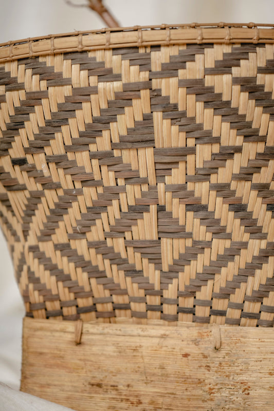 Woven Patterned Dome Lid Basket