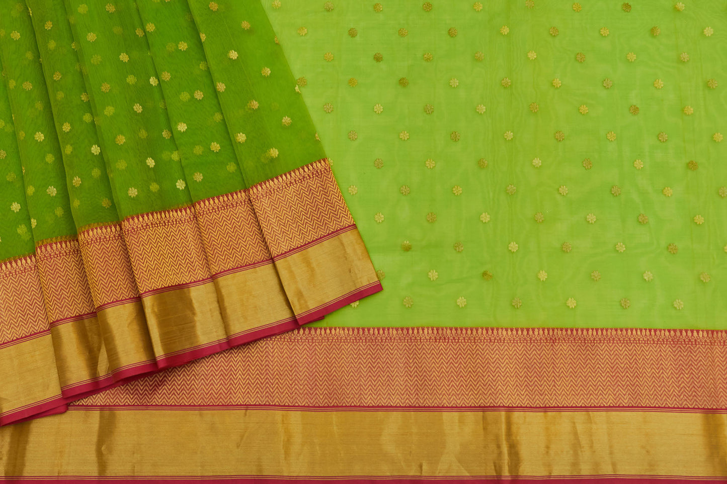 Fresh Green Chanderi Handloom Sari