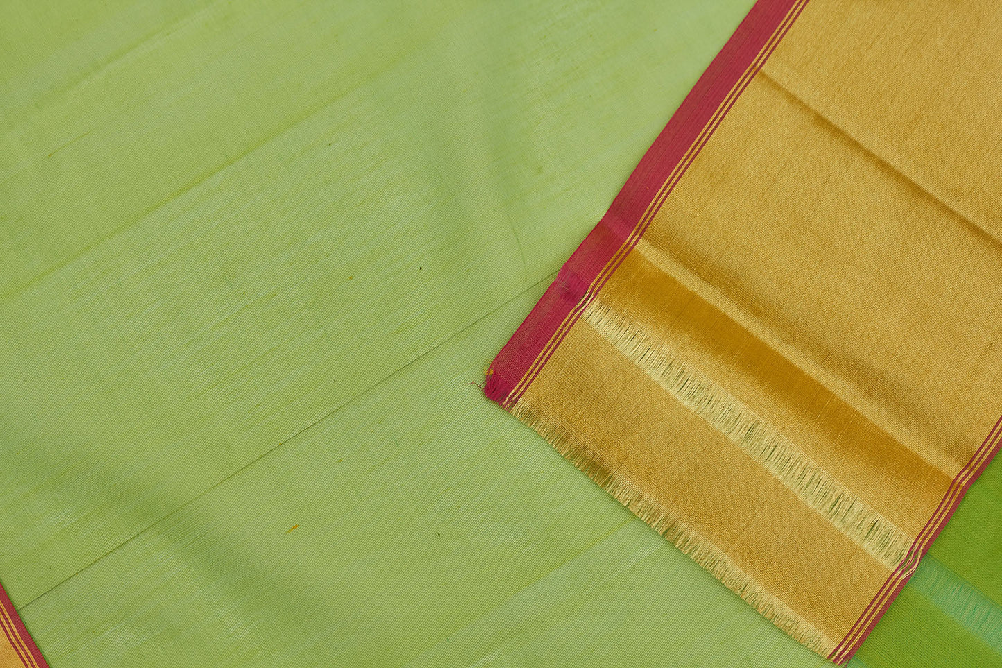 Melon-Green Chanderi Handloom Sari