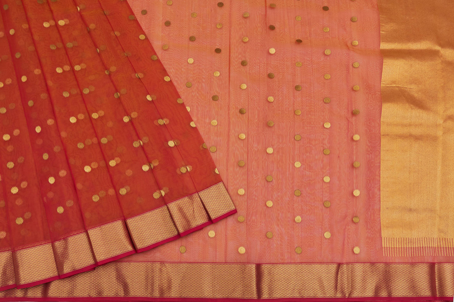 Pinky-Red Chanderi Handloom Sari