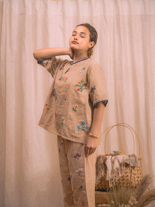 N Zeina | Ensemble coordonné brodé à la main