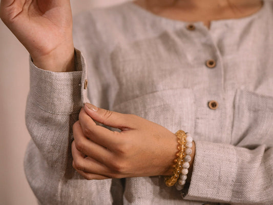 Ivoire | Haut en lin tissé à la main