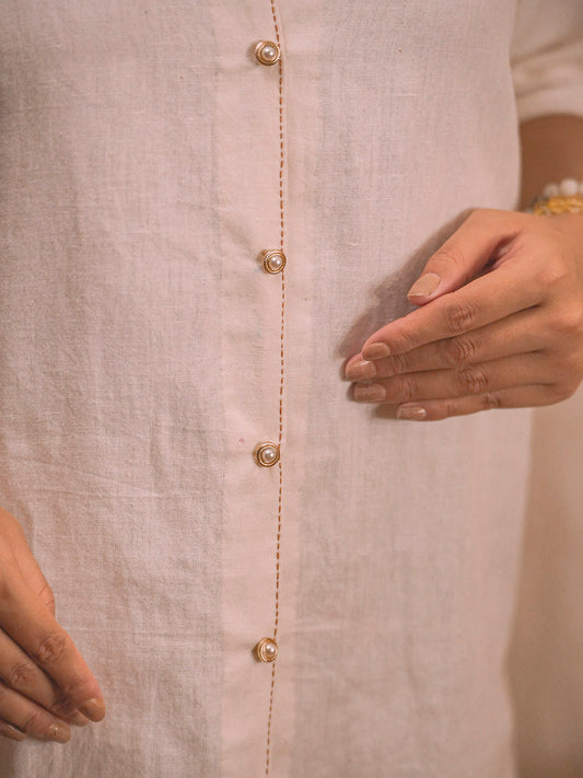 Nadira | Haut en coton Kora brodé à la main