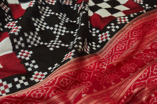 Sambalpuri Double Ikat Silk Sari - Punarnawa Soul of Artistry