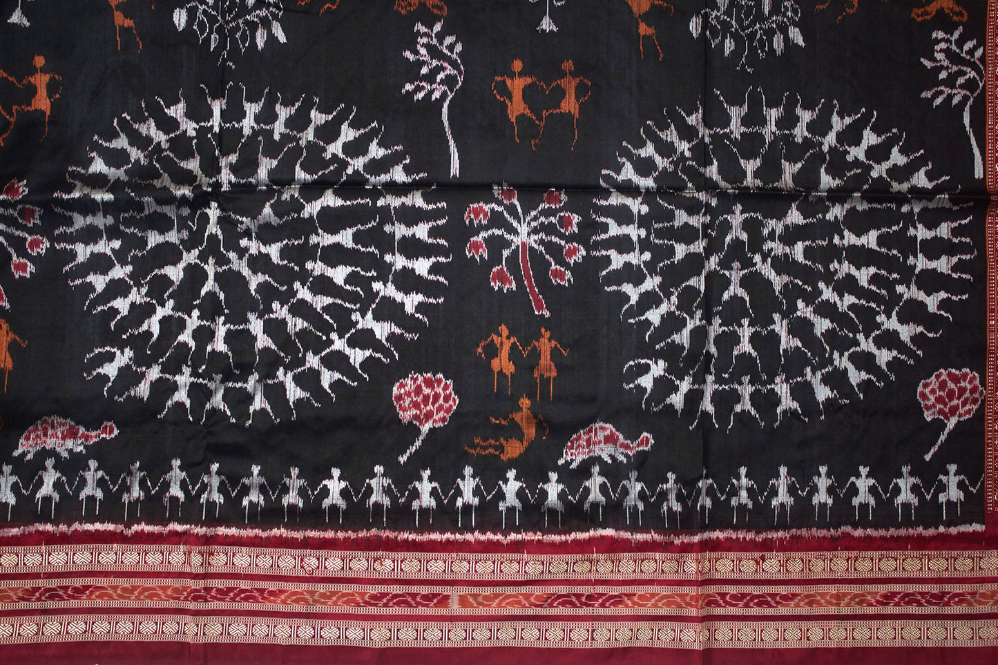 Saura Tribal Folk Art Sambalpuri Ikat Sari