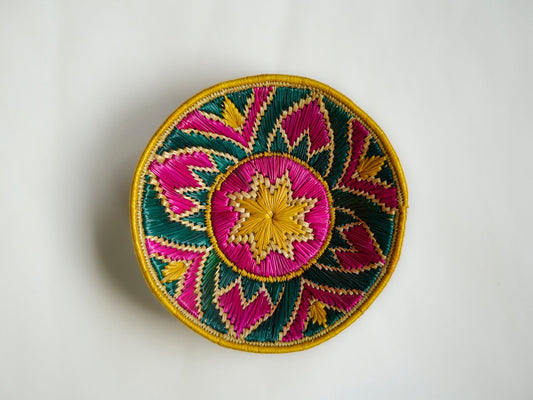Beaded Sun Woven Sikki Grass Basket