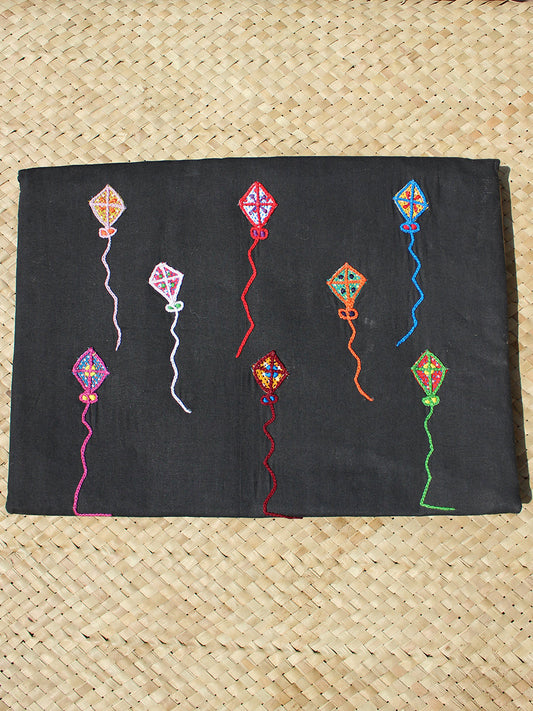 Kites Étui pour ordinateur portable fait à la main Noir S