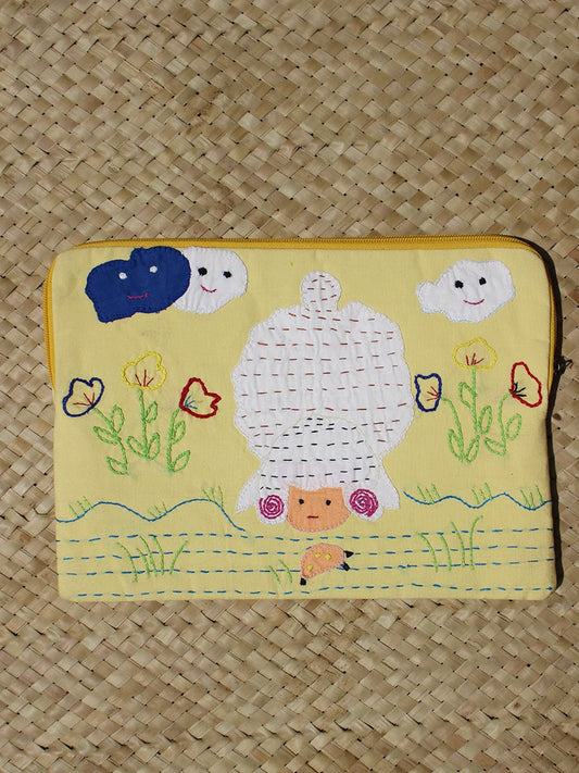 Sheep and the beetle applique embroidered laptop case 26