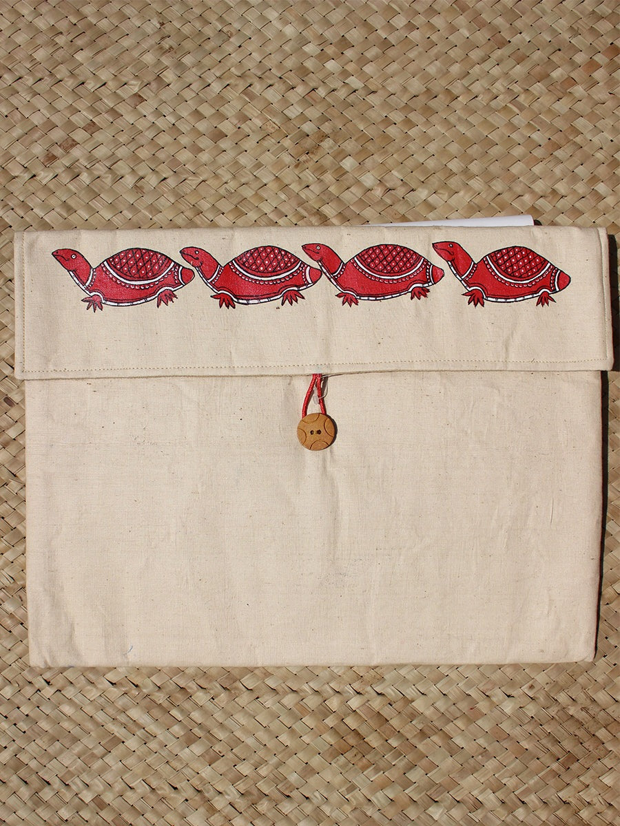 Turtle Patta Chitra Hand Painted Laptop Case S - Punarnawa Soul of Artistry