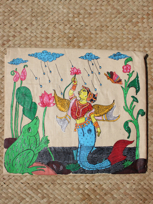 Jalpari Patta Chitra Étui pour ordinateur portable peint à la main S