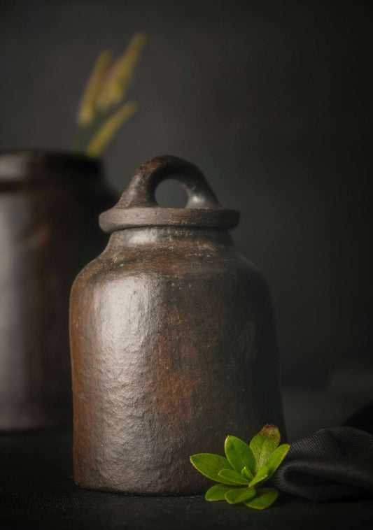 Longpi Black Pottery Stoneware Mini Sugar Pot