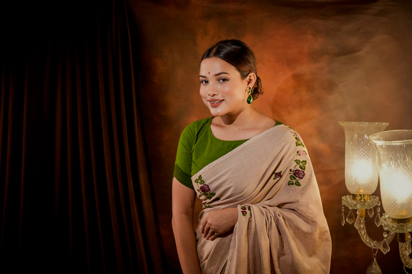 Kitab me Gulab | Handwoven Kandu Cotton- Eri Silk Saree