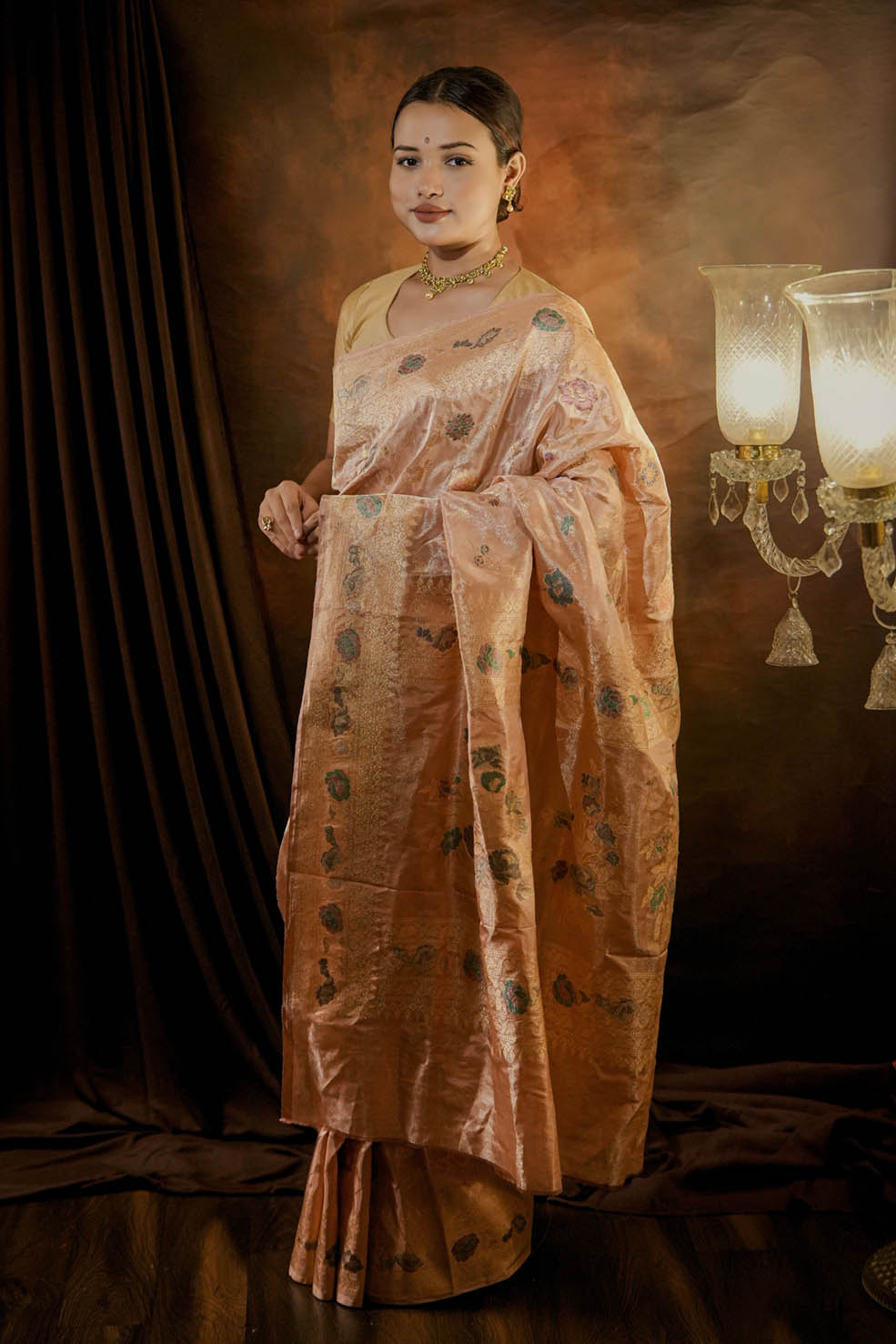 Rosedust | Tissue Banarasi Kadwa Silk Saree