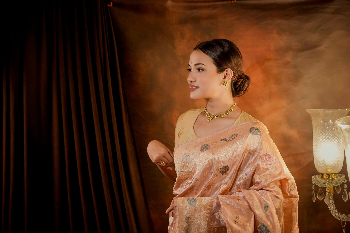 Rosedust | Tissue Banarasi Kadwa Silk Saree