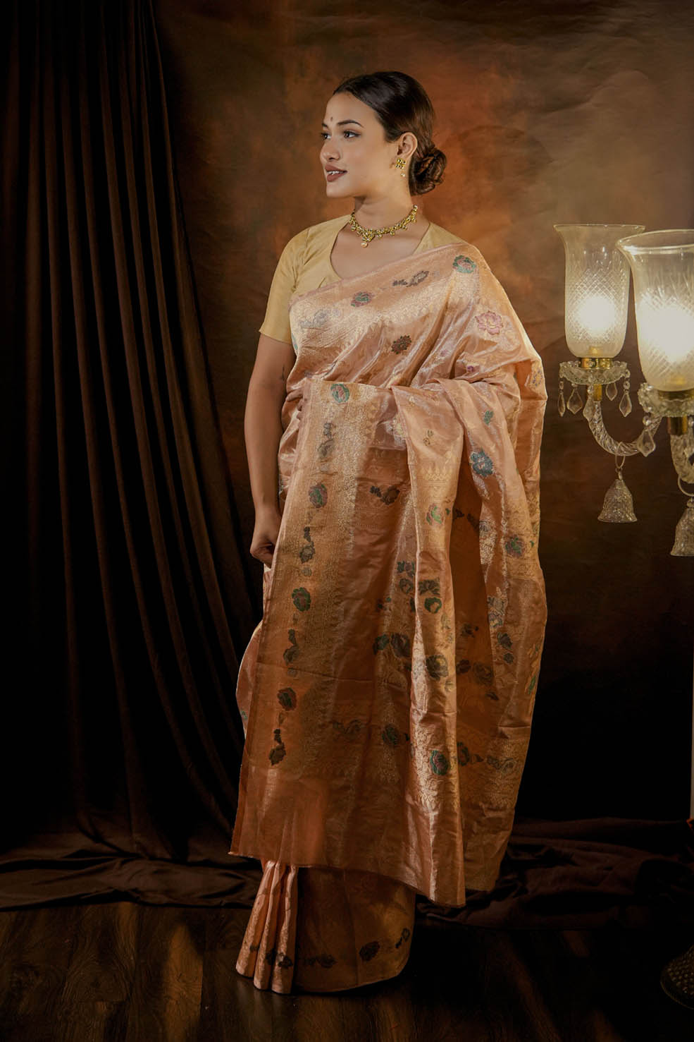 Rosedust | Tissue Banarasi Kadwa Silk Saree