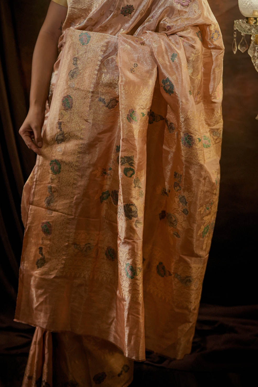 Rosedust | Tissue Banarasi Kadwa Silk Saree