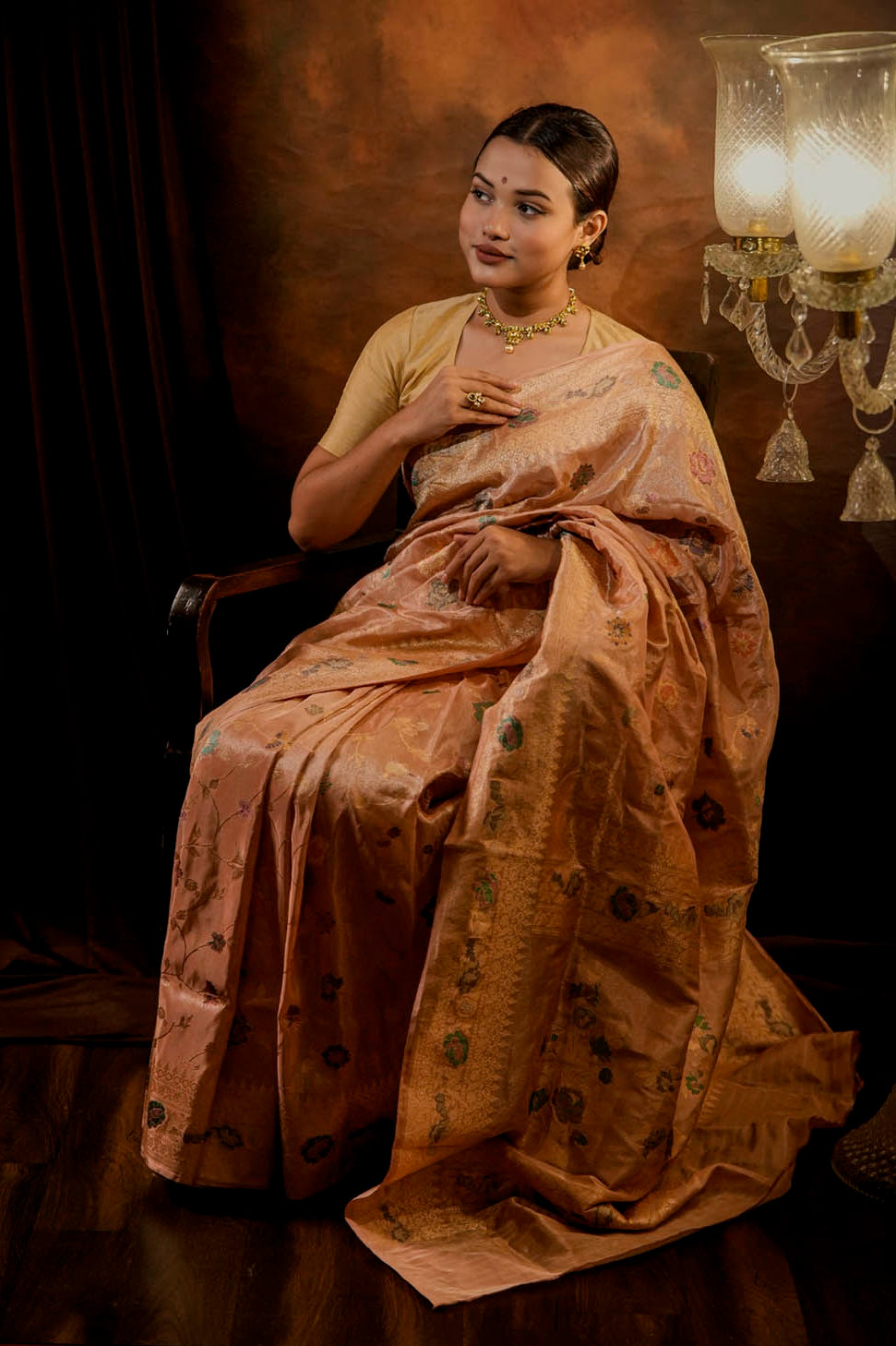 Rosedust | Tissue Banarasi Kadwa Silk Saree