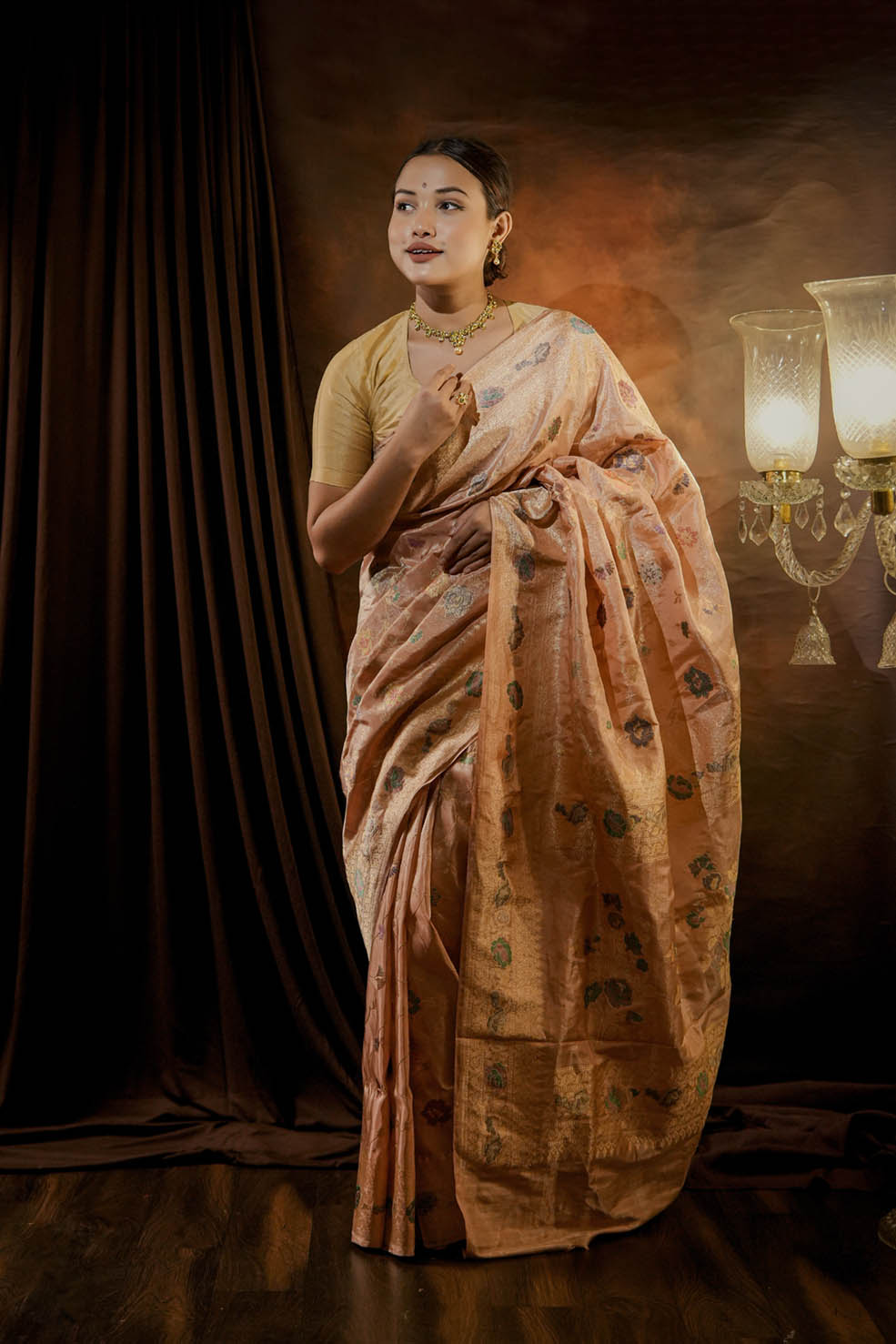 Rosedust | Tissue Banarasi Kadwa Silk Saree