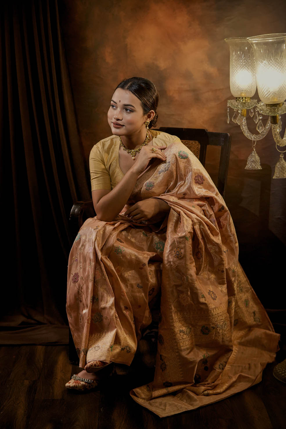 Rosedust | Tissue Banarasi Kadwa Silk Saree