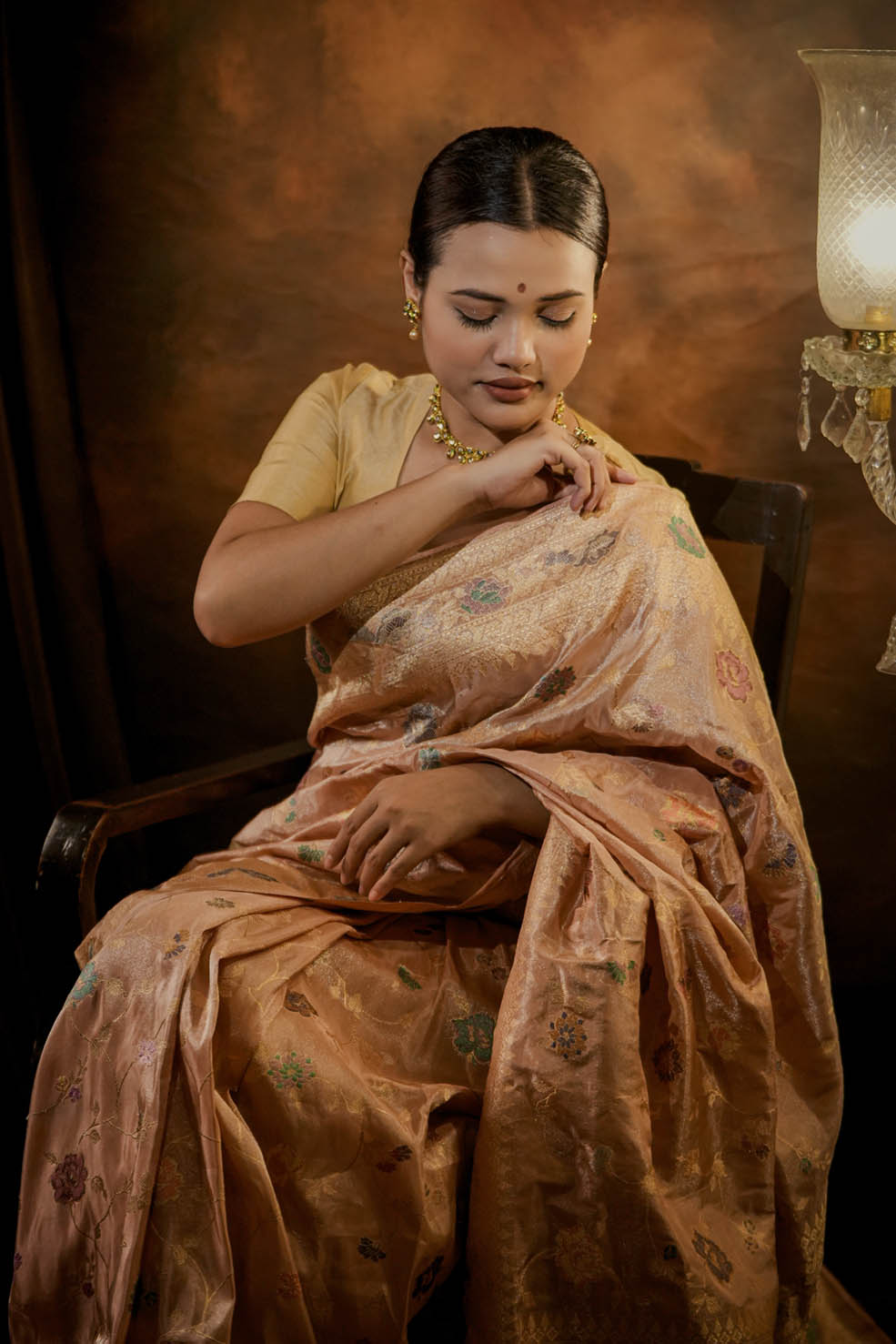 Rosedust | Tissue Banarasi Kadwa Silk Saree