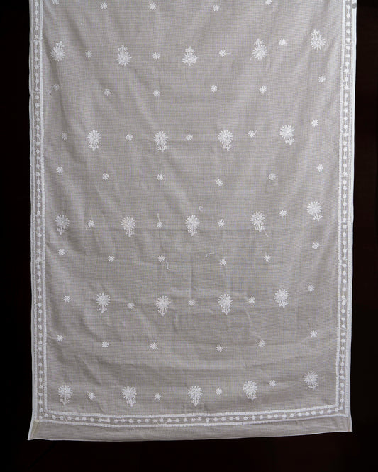 Kota Doria Chikankari Dupatta