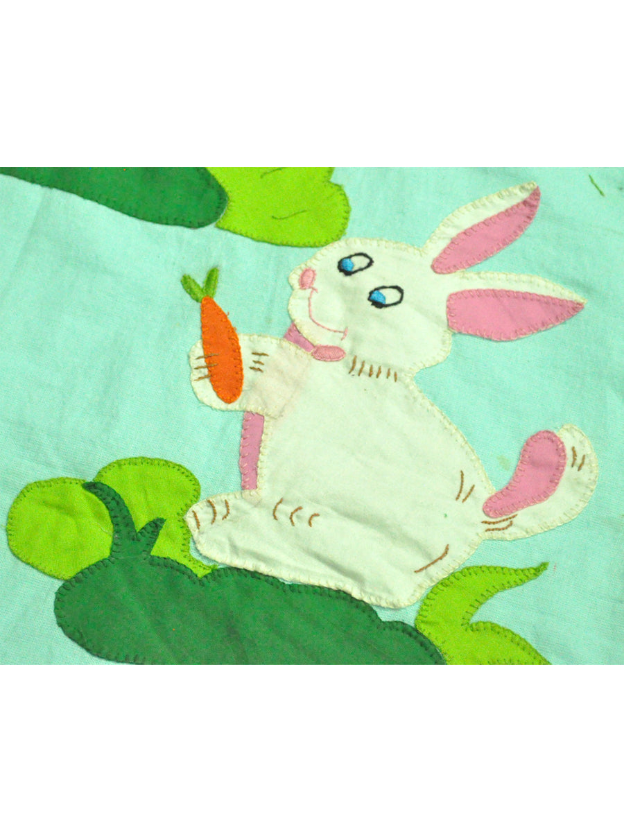 Hand Knitted Woollen Baby Throw- Garden Friends