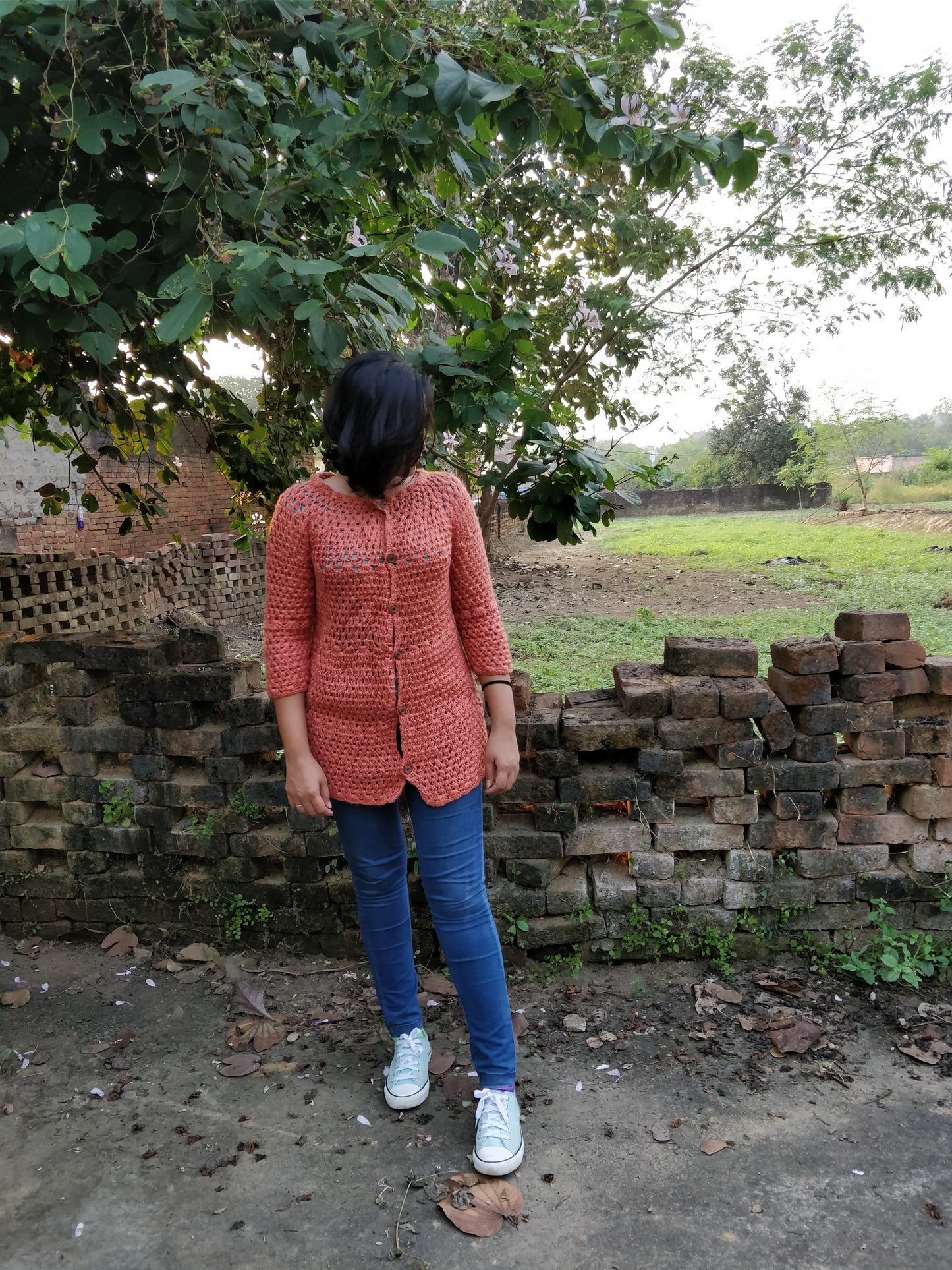 Hand Knitted Woollen Buttoned Sweater