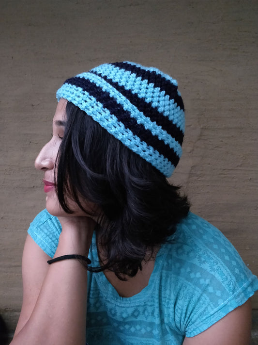 Hand Knitted Woollen Striped Caps