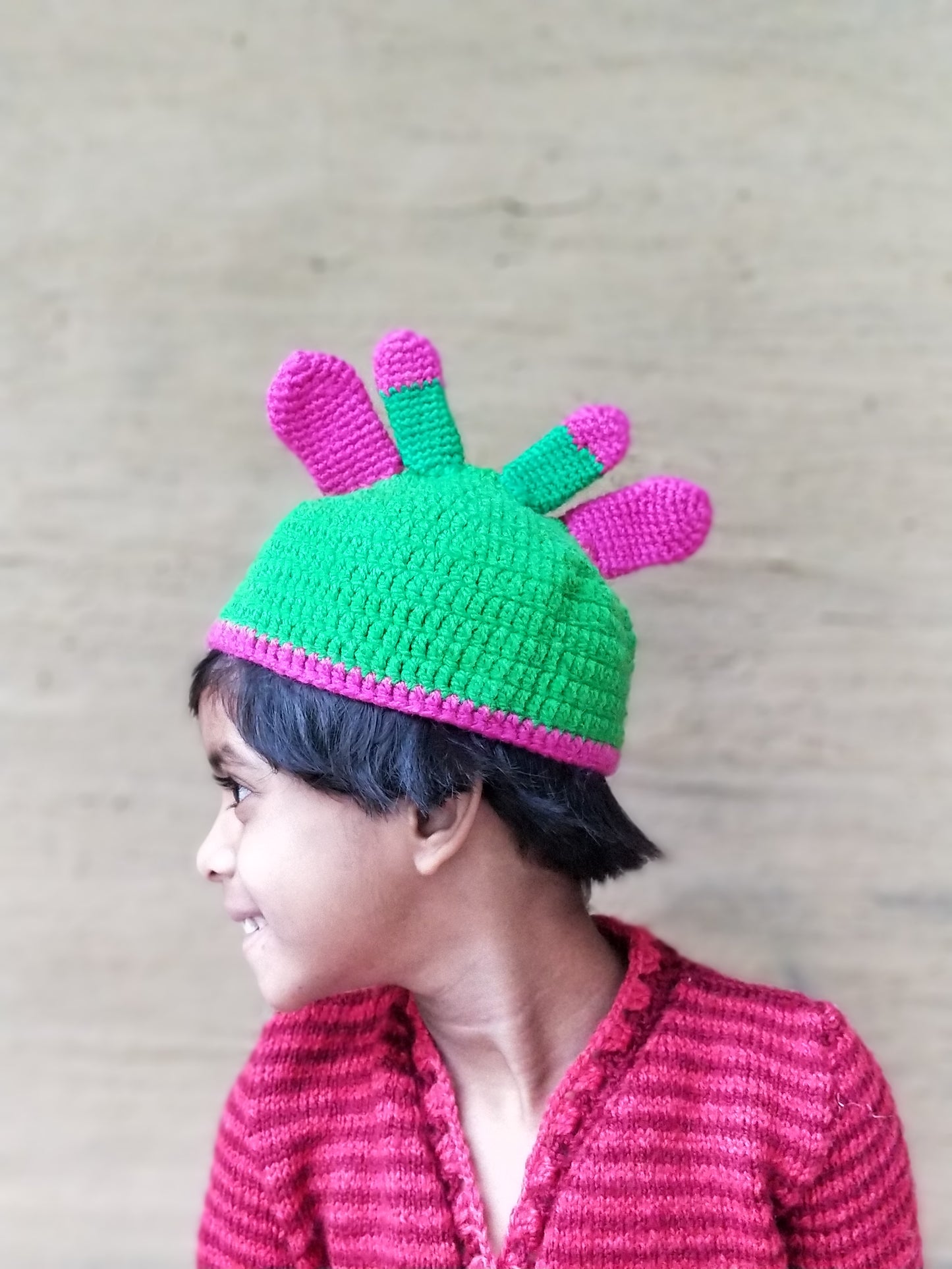 Hand Knitted Woollen Caps- Green