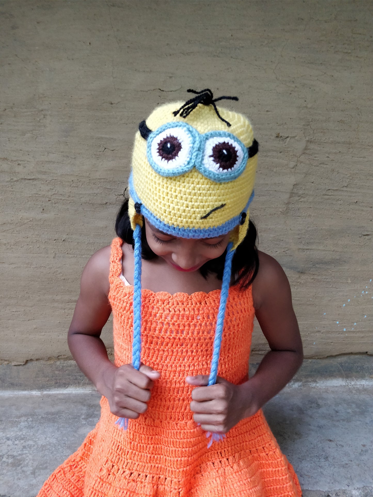 Hand Knitted Woollen Caps- Minion