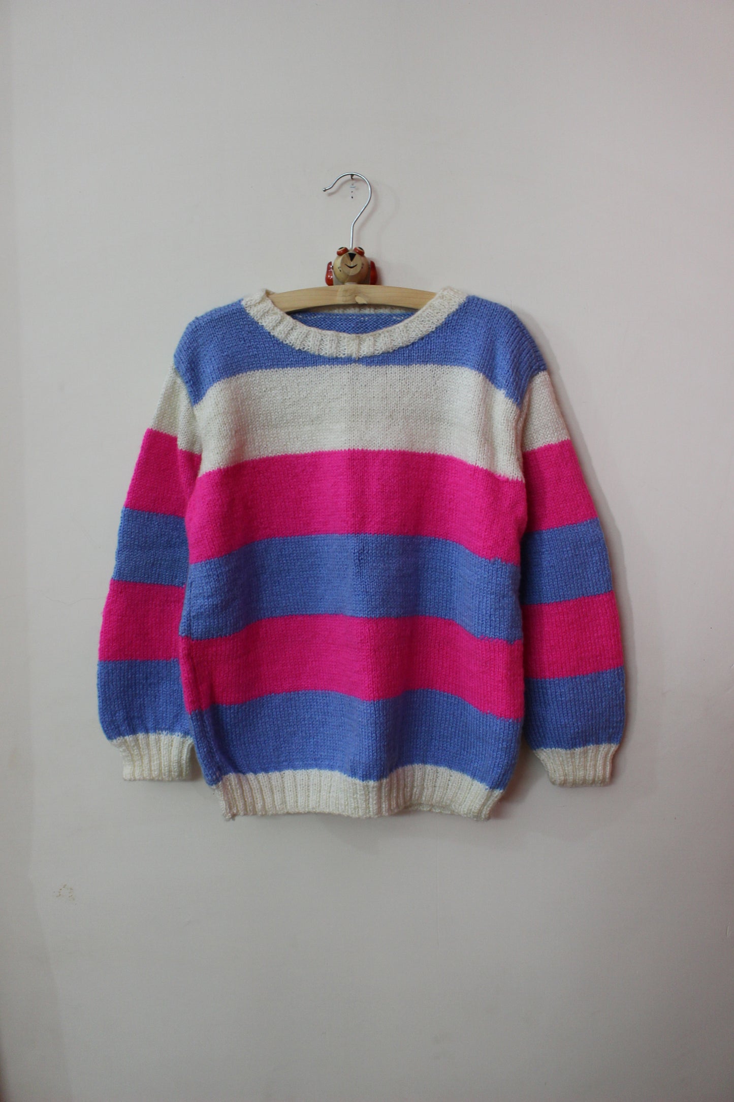 Hand Knitted Woollen Striped Sweater