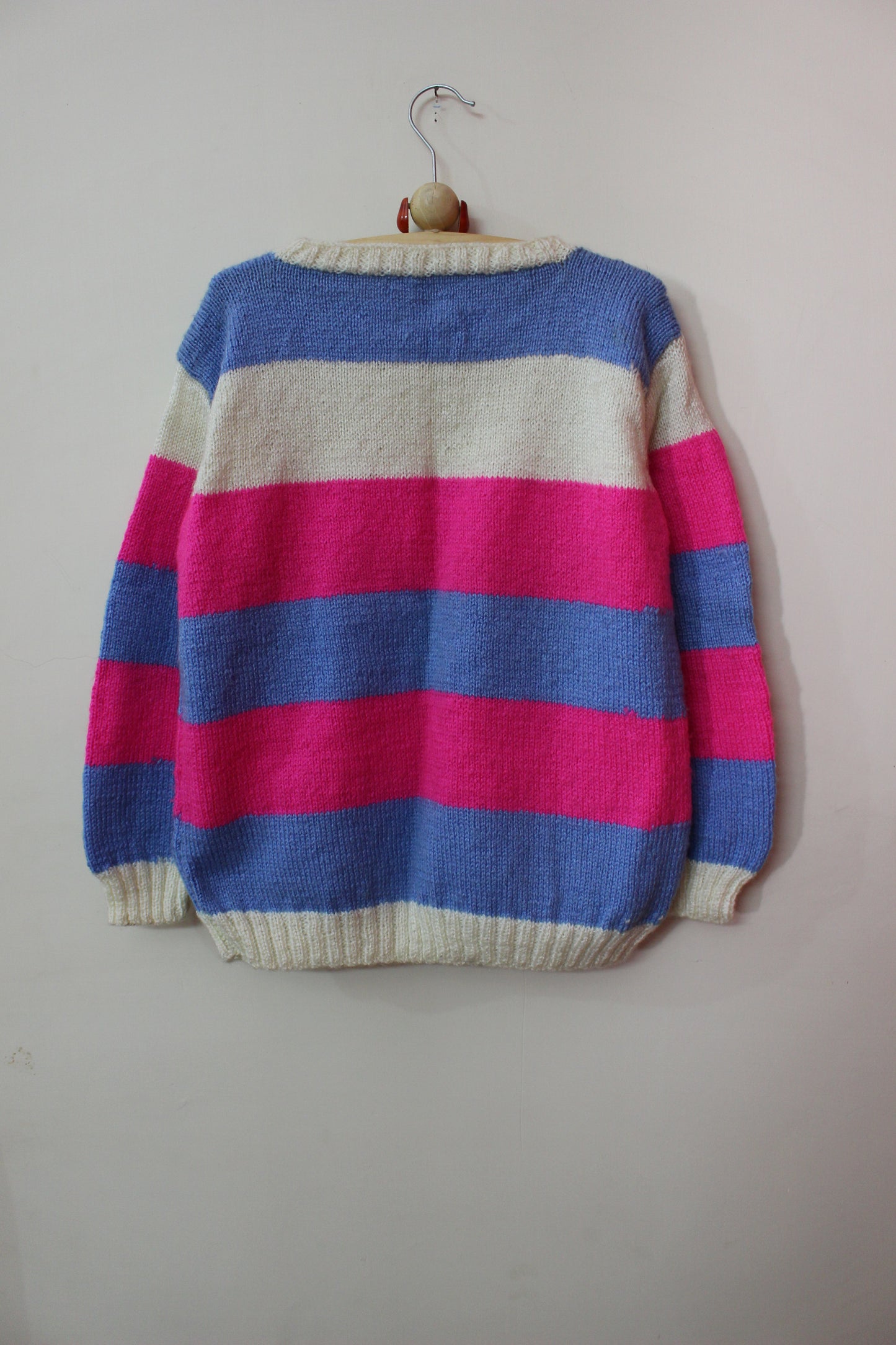 Hand Knitted Woollen Striped Sweater