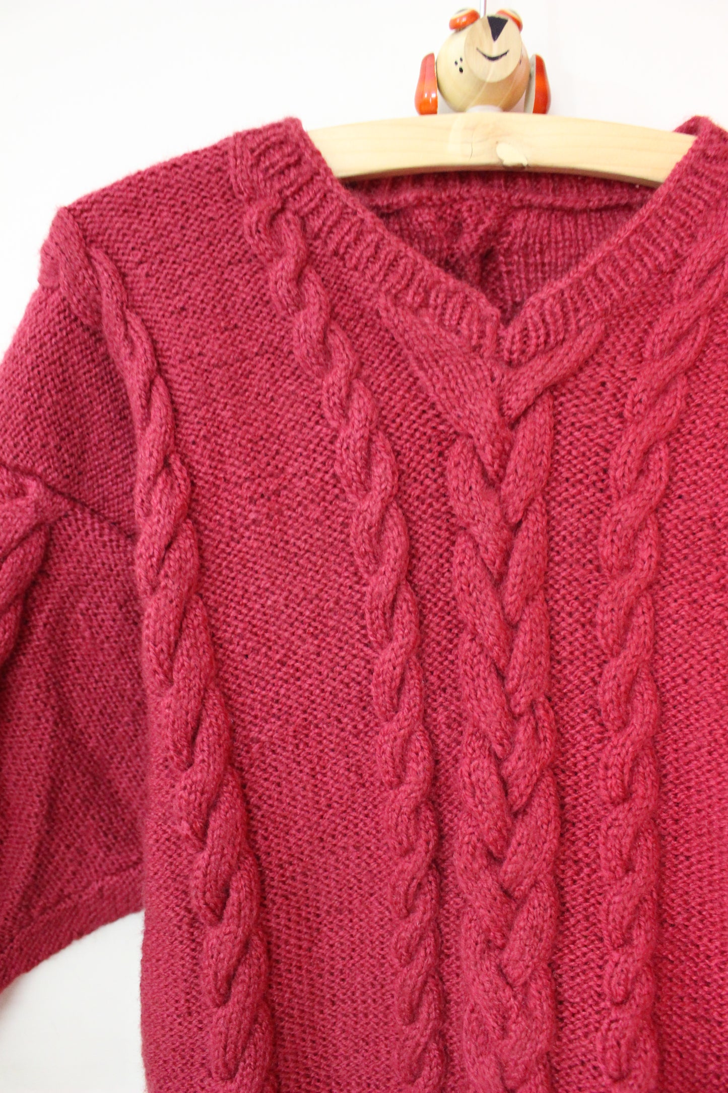 Hand Knitted Woollen Cable Sweater